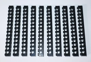 Lego ® Lot 10 Brique Barre Trouée Technic 1x14 Noir Black bricks w holes 32018 - Picture 1 of 1