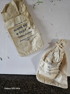 Vintage Marine Bank & Trust Of Tampa Coin Bag Florida ~ 2 - Picture 1 of 3