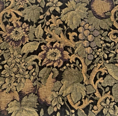 Vintage Tapestry Soft Upholstery Fabric Piece 24x24 Remnant Sample Flora Fauna - Image 1 of 4