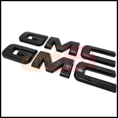 3D Grille Badge Letter Rear Overlay Emblem  For 2019-2025 Gmc Sierra Gloss Black Foto 1 de 4