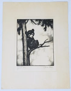 Olive Fell - Just Me - inchiostro su tessuto - firmato a matita - 5-1/2" x 7" - originale - Foto 1 di 15