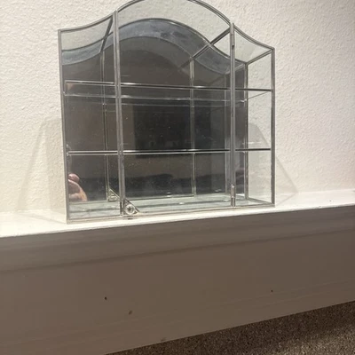 Vitrina Swarovski caja de semillas ~ 11” X 11” X 3” ~ plata ~ perilla de cristal Foto 1 de 4