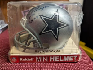 Rayfield Wright Dallas Cowboys signed handsigniert Mini Helm Coa - Bild 1 von 6
