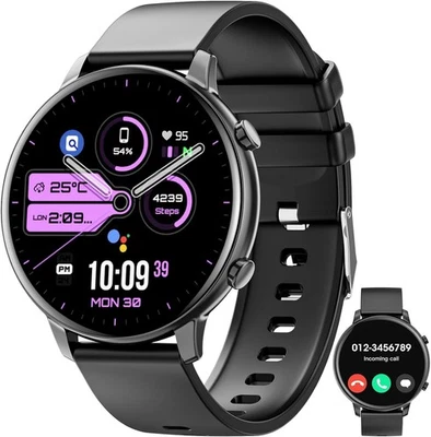Smart Watch Men Women with Phone Function Wristwatch for iPhone Samsung Huawei - Image 1 of 4
