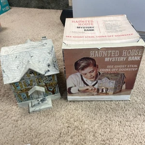1969 Haunted House Mystery Bank litografia Disney promo con scatola - necessita di riparazione - Foto 1 di 24