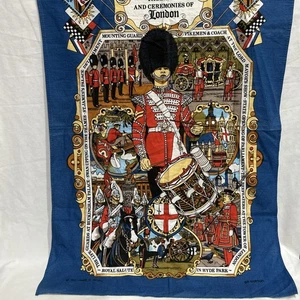 Pageants & Ceremonies of London Tea Towel Guards Soldiers Cotton Britain 18x28 - Picture 1 of 11