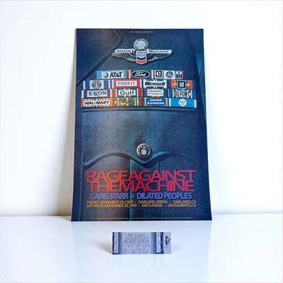 RAGE AGAINST THE MACHINE RATM OAKLAND 1999 DIALATED PEOPLES GANG STARR POSTER - Image 1 of 3