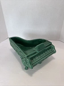 Vintage Lane Pottery Green Grand Piano Planter Music Detailed 1960's California - Picture 1 of 12