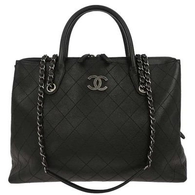 Bolso de mano Chanel de piel de becerro negro de 2 vías 154589 Foto 1 de 4