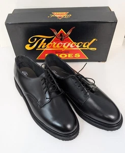 Scarpe da lavoro Thorogood in pelle uomo 8,5 EEE nere 834-6130 certificate US Postal - Foto 1 di 12