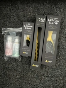 Drybar Lemon Drop, Lil’ Lemon, Texas Tease Hairbrushes And Samples - Picture 1 of 5