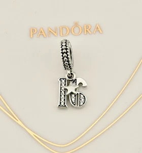 New 100% Genuine Pandora Silver 16th Birthday Celebration Dangle Charm 791261CZ - Picture 1 of 5