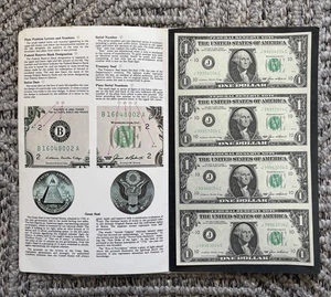United States 1985 UNC 1 Dollar Uncut Sheet Dollars- In Folder - Picture 1 of 3