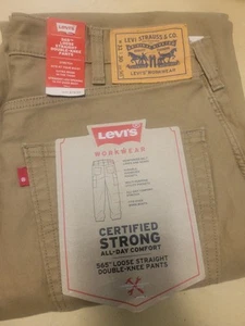 Levi's 565 Pants Men's Size 32x30 Loose Straight Workwear Utility Khaki Stretch - Picture 1 of 4