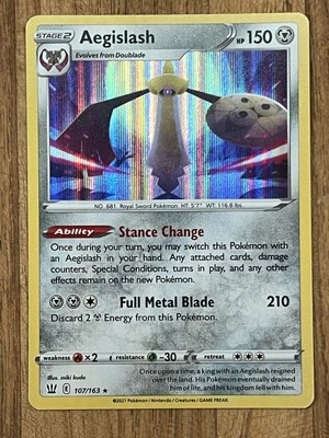 Pokemon - Aegislash - Battle Styles - 107/163 - Holo Rare - NM - Image 1 of 2