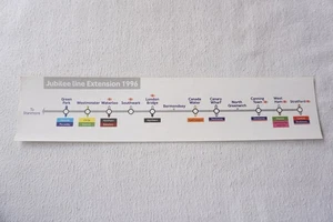 1996 Jubilee Line Extension Underground Tube Carriage Map Sticker VGC - Picture 1 of 4