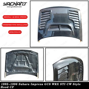 CARBON FIBER Bonnet For 92-96 Subaru Impreza GC8 WRX STI CW Style Front Hood - Picture 1 of 12