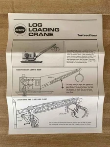 Vintage 1974 Cox HO Scale Log Loading Crane Instruction Sheet Only - No Crane - Bild 1 von 3