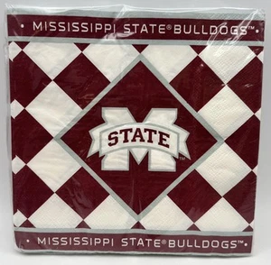 Mississippi State Bulldogs Checkered NCAA University Sports Party Lunch Napkins - Picture 1 of 1