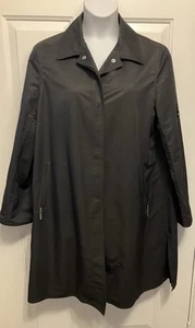 Women’s Ramosport Paris Black Trench Coat Jacket Raincoat  Size 14 - Picture 1 of 11