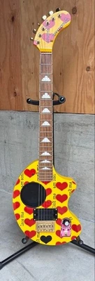 Fernandes ZO-3 Electric Guitar Yellow Heart Musical Instrument Case Sound hide - Image 1 of 4