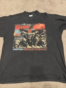 saxon unleash the beast t shirt Europe Summer ‘98 Xl X Large Tour - Picture 1 of 10
