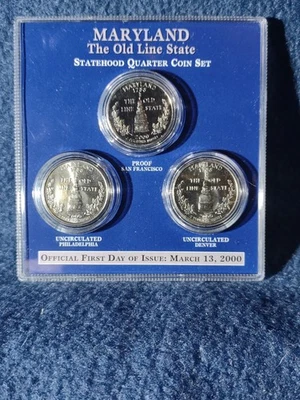 Maryland - 3 quarter uncirculated proof set - Image 1 of 2