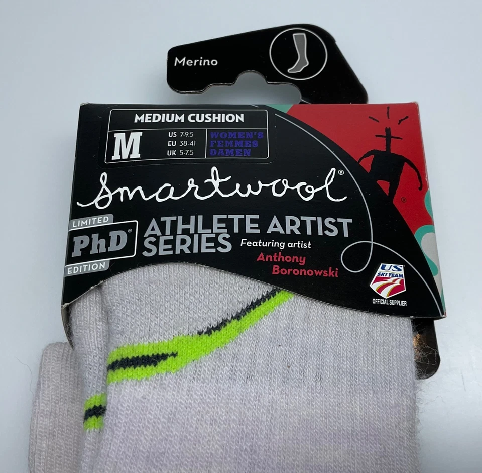 NUEVO CON ETIQUETAS Smartwool Atleta Artista Serie PHD Anthony Boronowski Talla M Cojín Esquí Nieve Foto 1 de 4