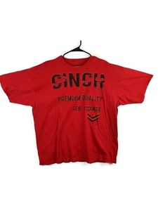 Cinch Jeans Spellout Western Rodeo T-Shirt Mens XXL Cowboy Red COOL Tee 2XL - Picture 1 of 4