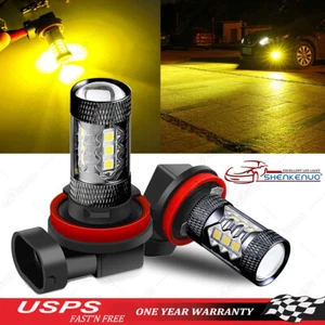 H11 H8 Super Bright 3000K Golden Yellow Universal LED Fog Driving Lights 2000LM - Picture 1 of 12