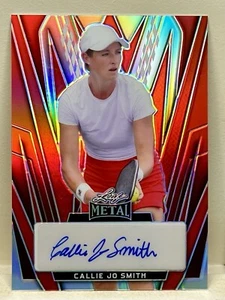 Callie Jo Smith 2024 Leaf Metal Pickleball Auto Red Prismatic 7/15 - Picture 1 of 6