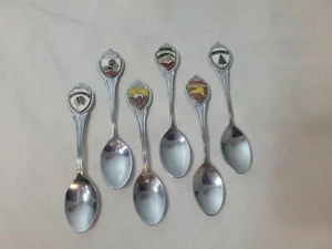 Lot of 6 Vintage Collectible Souvenir STATES of AMERICA Mini Teaspoons - Imagen 1 de 3
