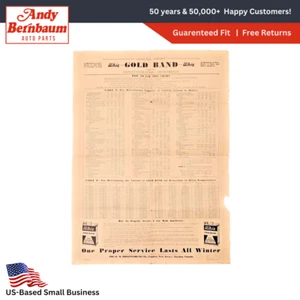 1930 Whiz Gold Band Automotive Giant Poster Evaporating Anti Freeze Chart. - Picture 1 of 5