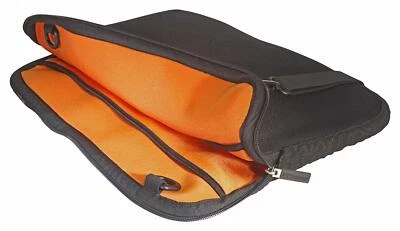 Funda Reversible para Portátil Bolsa de Transporte Neopreno 15" 17" Negro Naranja Verde Nueva Foto 1 de 3