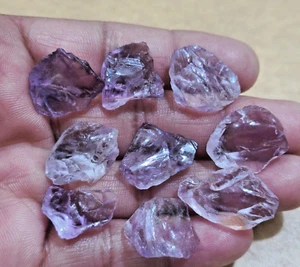 9 Pcs Magnificent Pink Amethyst Rough 19-22 mm Size Loose Gemstone For Jewelry - Picture 1 of 5