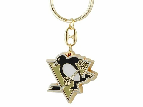 Pittsburgh Penguins Keychain Metal Heavyweight Logo Key Ring Cover