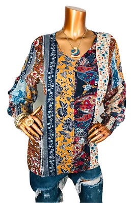 Blusa Dressbarn XL Top Floral Estampado Múltiple Nueva con Etiquetas $44 Corte en V Bajo Rayas Brillantes Forrada Foto 1 de 4