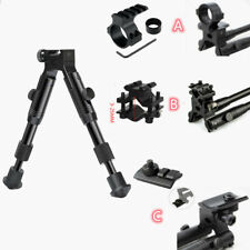 6''Spring Return Hunting Rifle Bipod with Ring Mount/Swivel Adapter/Barrel Mount