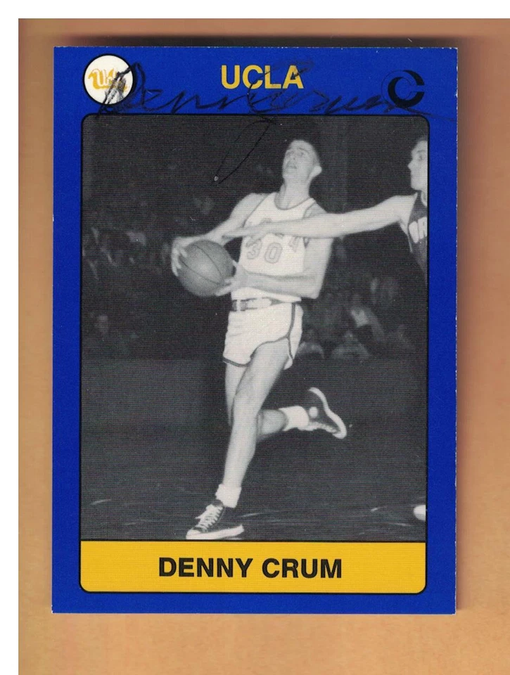 Denny Crum AUTOGRAPHED 1991 COLLEGIATE COLLECTION BASKETBALL CARD SIGNED UCLA - Image 1 of 1