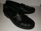Giorgio Brutini Black Leather Woven Kiltie Rubber Sole Italian Loafers 11