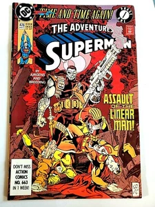 Las aventuras de Superman #476 ¡Asalto del hombre lineal! Comic CB-139 - Imagen 1 de 3