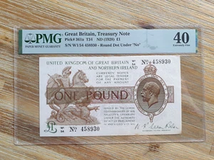 Great Britain and Northern Ireland Treasury Note 1 pound 1928 PMG banknote - Picture 1 of 2