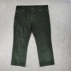 Tommy Hilfiger Womens Corduroy Pants 18 Ankle Green Slim Straight Stretch Casual - Picture 1 of 16