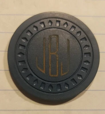 Ficha de póquer de juego ilegal Galveston Texas JBJ Rialto Club Jo Balch azul  Foto 1 de 4