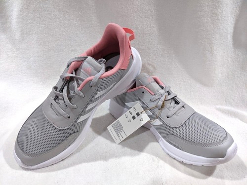 Adidas Tensaur Run K Sneakers da ragazza grigie bianche rosa Taglia 7 nuove con etichette GZ2667