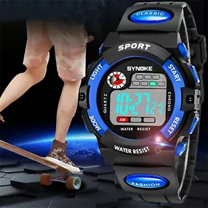 Digital Electronic Boys Girls Watch Waterproof Children Sports LED Watches Gift - Picture 1 of 13