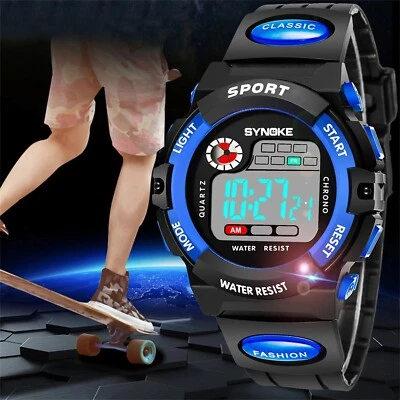 Reloj Digital Electrónico Niños Niñas Impermeable Niños Deportes LED Relojes Regalo Foto 1 de 4