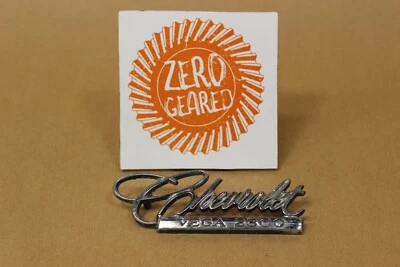 1971-1972 Chevy Chevrolet VEGA 2300 Script Metal Emblem Badge Part No. 9870383 - Image 1 of 4