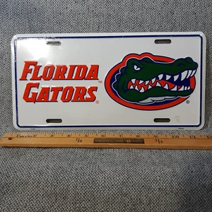 Florida Gators Metal License Plate Tag Officially Licensed White 12" x 6" - Picture 1 of 6