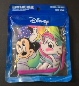 Disney Cloth Face Masks Kids Girls Minnie Mouse 3 Masks In Pack Age 4+ - Picture 1 of 7